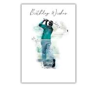 Kingfisher Cards Male Birthday Card - Happy Birthday Card for Men with Artistic Golf Design and Foil Finish