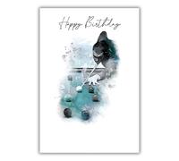 Kingfisher Cards Male Birthday Card - Happy Birthday Card for Men with Artistic Pool/Snooker Design and Foil Finish