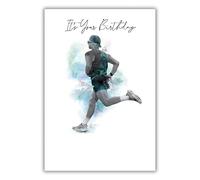 Kingfisher Cards Male Birthday Card - Happy Birthday Card for Men with Artistic Runner Design and Foil Finish