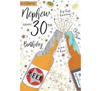 Kingfisher Cards Nephew 30th Birthday Card, Beer Design, 15 x 23 cm