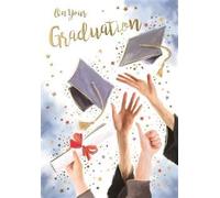 Kingfisher Cards On Your Graduation Greeting Card - From The Aura Range - Happy Graduation Scene - With A Silver Foil Finish