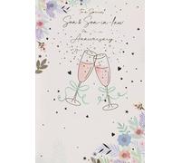 Kingfisher Cards Son and Son-in-Law Anniversary Card, Floral Design with Champagne Glasses, 15 x 23 cm, Sentimental Message