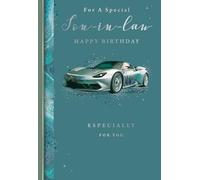 Kingfisher Cards Special Son in Law Birthday Card - Modern Sports Car Design - Happy Birthday Card for Him - Foil Finish