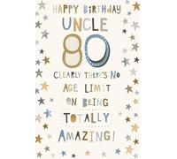 Kingfisher Cards Uncle 80th Birthday Card, 15 x 23 cm, Stars Design with Humorous Message