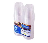 Kingfisher Catering Pack of 32 x 30ml Strong Clear Plastic Reusable Jelly Shot Glasses