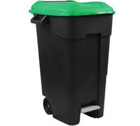 Kingfisher Direct 120 Litre Wheelie Bin With Foot Pedal - Green Lid