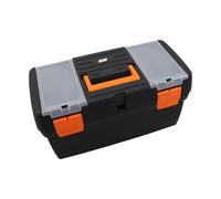 Black Plastic Lockable Tool Box, Tool Chest with Removeable Tray - 500 x 258 x 250