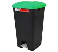 Kingfisher Direct Pedal Operated Litter Bin - 60 Litre - Green Lid