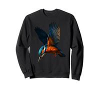 Kingfisher Dive Blue Orange Bird in Flight Wildlife Art Sweatshirt