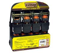 Kingfisher DIYRS4 1-Inch x 15 ft Ratchet Straps - Orange (Pack of 4) - Packaging may vary