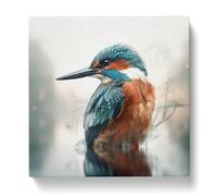 Kingfisher Double Exposure Canvas Print | Gallery Wrapped 30mm Frame Wall Art | 20x20 inches | Ready to Hang | Modern Bird Picture | Living Room Bedroom Lounge Office