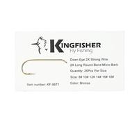 Kingfisher Fly Fishing 9671 Standard Nymph Fly Tying Hook Micro Barb