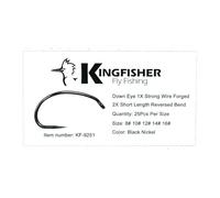 Kingfisher Fly Fishing Shrimp and Caddis Fly Tying Hook Barbless, #16