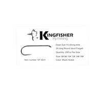 Kingfisher Fly Fishing Standard Nymph Fly Tying Hook Barbless, #14