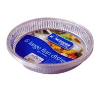 Kingfisher Foil Flan Dishes, Silver, Large, Pack of 6