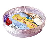 Kingfisher Foil Flan Dishes, Silver, Small, Pack of 9