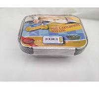 Kingfisher Foil Food Container and Lid, Silver, Medium, Pack of 9