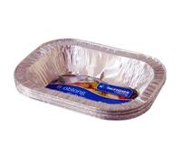 Kingfisher Foil Oblong Pie Dishes, Silver, Pack of 6