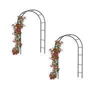 Kingfisher Garden 2X Black Metal Garden Arch 2.4M Decorative Climbing Plant Support Arch Obelisk