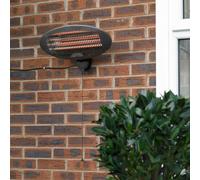 Kingfisher Garden Electric Wall Heater Outdoor Quartz Patio Heater 3 Settings Wall Mounted