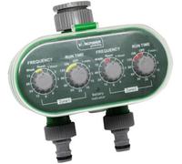 Kingfisher Garden Kingfisher Wt400 Twin Outlet Electrical Water Timer Automatic Garden Irrigation Controller, Dual Zone Hose Timer
