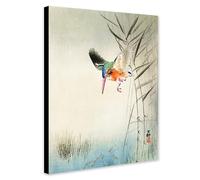 Kingfisher Hunting For Fish by Ohara Koson - Wrapped Framed Canvas Wall Art (A4 [12 x 8 inch / 30 x 20 cm])