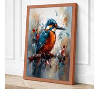Kingfisher in Motion Boho Canvas Wall Art Print 24x16 Inch