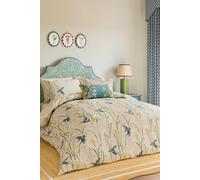 'Kingfisher & Iris' Cotton Percale Duvet Cover Set Sanderson Cream Double