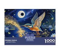 Kingfisher Jigsaw 1000 Piece Challenge Game for Adults,Lotus Pond Impossible Jigsaw Puzzles 1000 Piece Educational Game Home Decoration 38x26cm/1000pcs