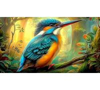 kingfisher Jigsaw Puzzle 1000 Piece Recycled Paper Great Gift Idea Challenging Puzzles for Adults and Kids Age 12 Years + 38x26cm/1000pcs