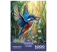 Kingfisher Jigsaw Puzzles Puzzles for Adults Kids. 1000 Piece Impossible Challenge Toy Educational Games Home Decoration for Adults& Kids Age 14 Years Up 38x26cm/1000pcs