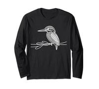 Kingfisher Line Art Birdwatcher Long Sleeve T-Shirt