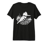 Kingfisher Line Art Birdwatcher Premium T-Shirt