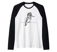 Kingfisher Line Art Birdwatcher Raglan Baseball Tee