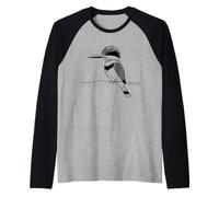 Kingfisher Line Art Birdwatcher Raglan Baseball Tee