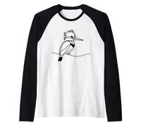 Kingfisher Line Art Birdwatcher Raglan Baseball Tee
