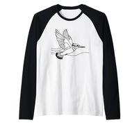 Kingfisher Line Art Birdwatcher Raglan Baseball Tee