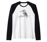 Kingfisher Line Art Birdwatcher Raglan Baseball Tee