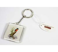 Kingfisher - Macneil British Birds Keyring, 5x5cm, Chain and Ring, See Other Bird Species In The Collection