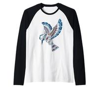 Kingfisher Northwest Coast Native American Style Nature Art Raglan Baseball Tee