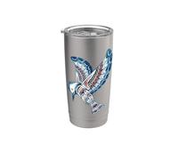 Kingfisher Northwest Coast Native American Style Nature Art Stainless Steel Insulated Tumbler