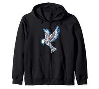 Kingfisher Northwest Coast Native American Style Nature Art Zip Hoodie