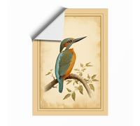 Kingfisher on Branch Botanical Unframed Wall Art Print A1 (84.1×59.4cm), Wall Decor for Living Room, Bedroom, Office & Home, Art Gift