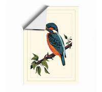 Kingfisher on Branch Botanical Unframed Wall Art Print A1 (84.1×59.4cm), Wall Decor for Living Room, Bedroom, Office & Home, Art Gift