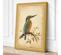 Kingfisher on Branch Canvas Wall Art Print 18x12 Inch (46 x 30 cm)