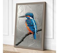 Kingfisher on Branch Canvas Wall Art Print 24x16 Inch