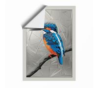 Kingfisher on Branch Modern Unframed Wall Art Print A4 (29.7×21cm), Wall Decor for Living Room, Bedroom, Office & Home, Art Gift