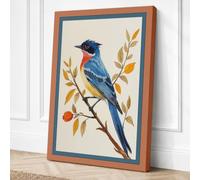 Kingfisher on Golden Branch Canvas Wall Art Print 18x12 Inch (46 x 30 cm)
