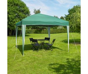 Kingfisher Pop Up Gazebo Party Event Tent 3 X 3m Green & White Steel Frame UK