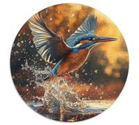 Kingfisher Puzzle 1000 Pieces Jigsaw Round Jigsaws Adults Kids Puzzles Colourful Unique Creative Games Adult Home Decoration Educational 1000pcs (67.5x67.5cm)